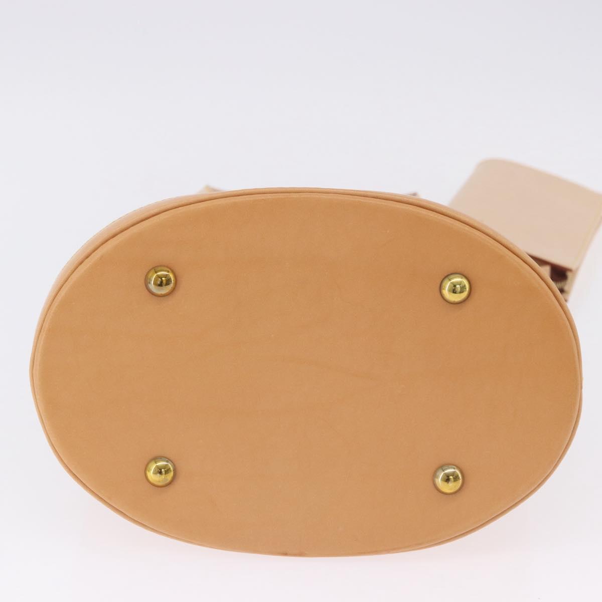 LOUIS VUITTON Nomad leather Bucket PM Shoulder Bag Beige M85001 LV Auth ka5828V