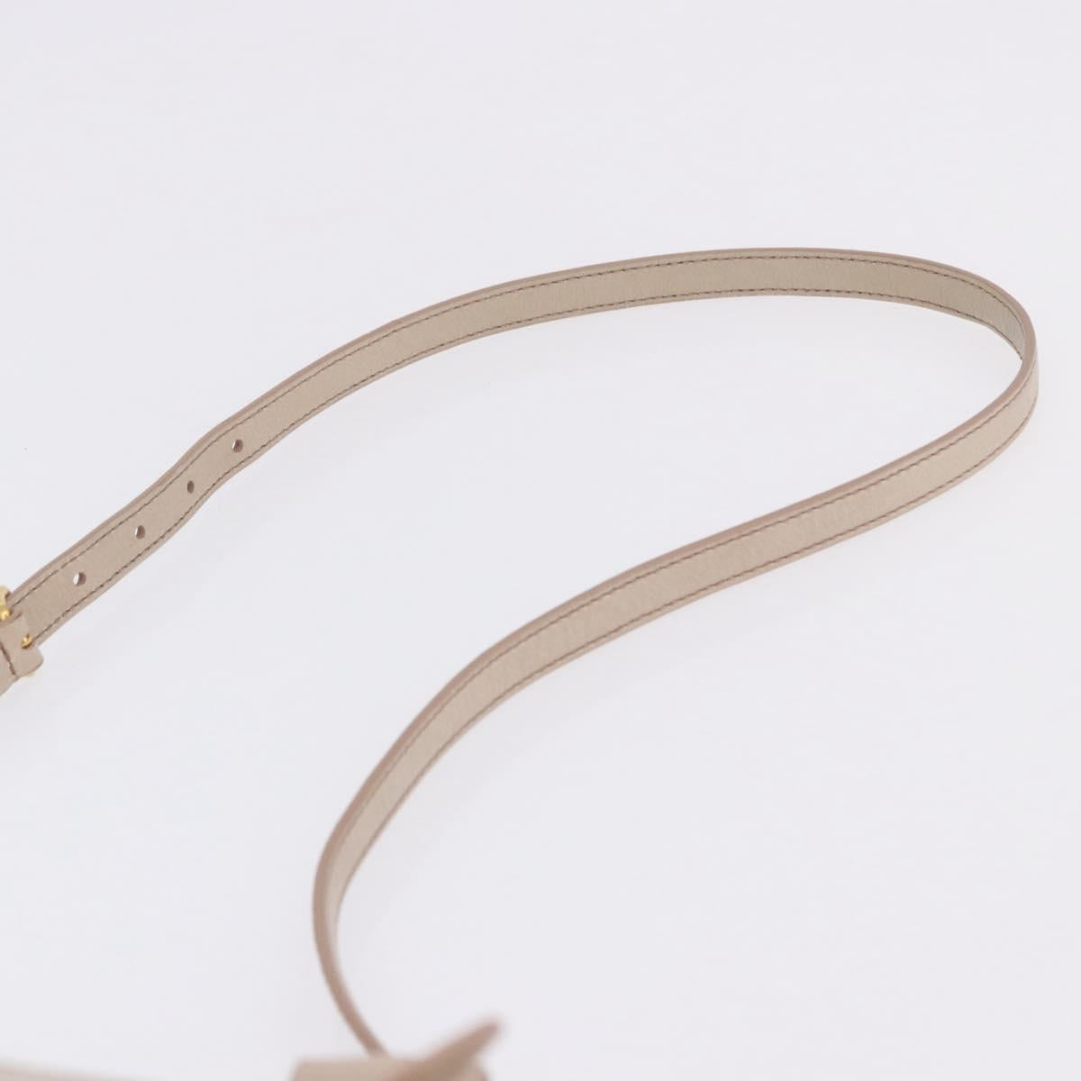 Miu Miu Hand Bag Leather 2way Beige Gold Auth ka5835V