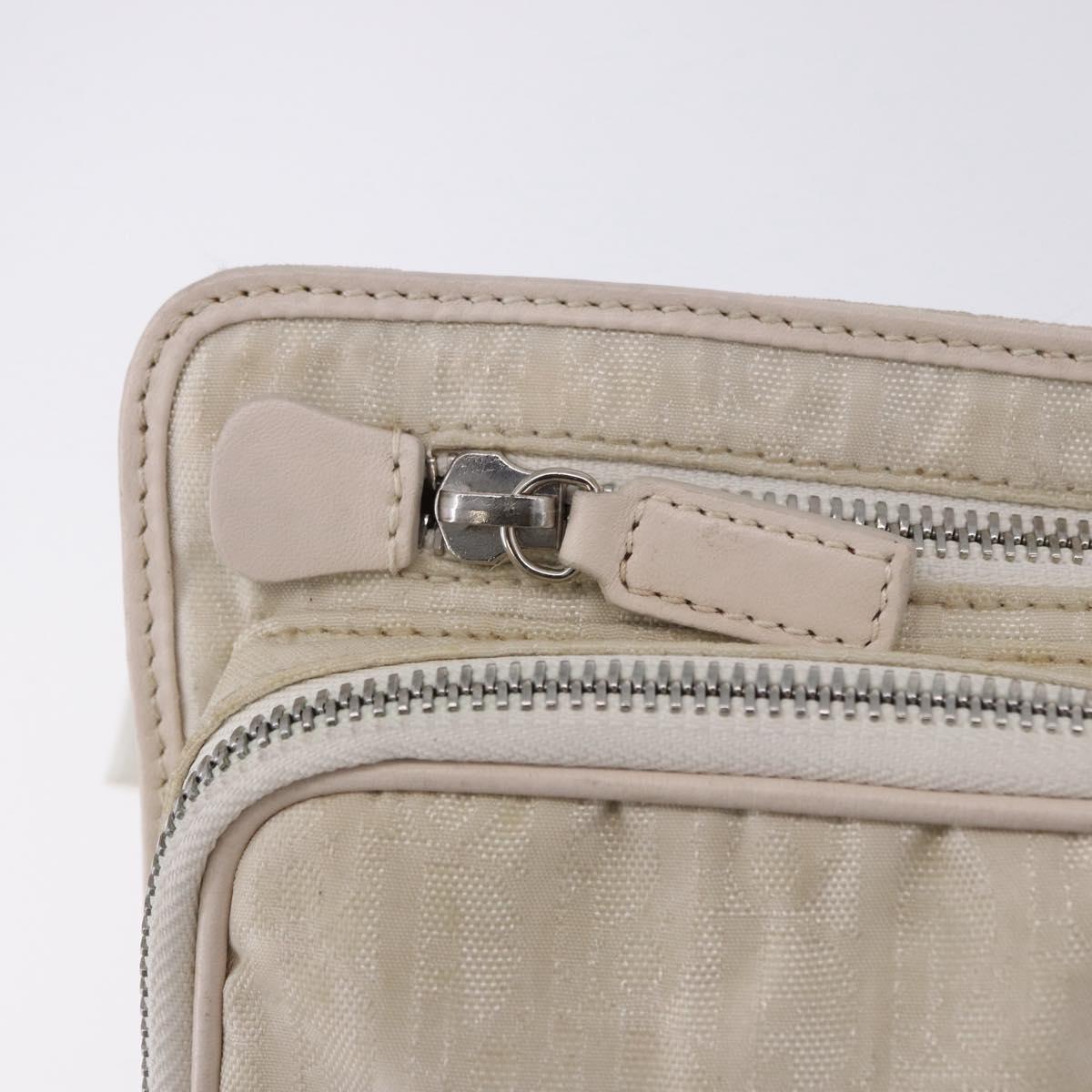 Christian Dior Trotter Canvas Waist bag Nylon White Silver Auth ka5837A