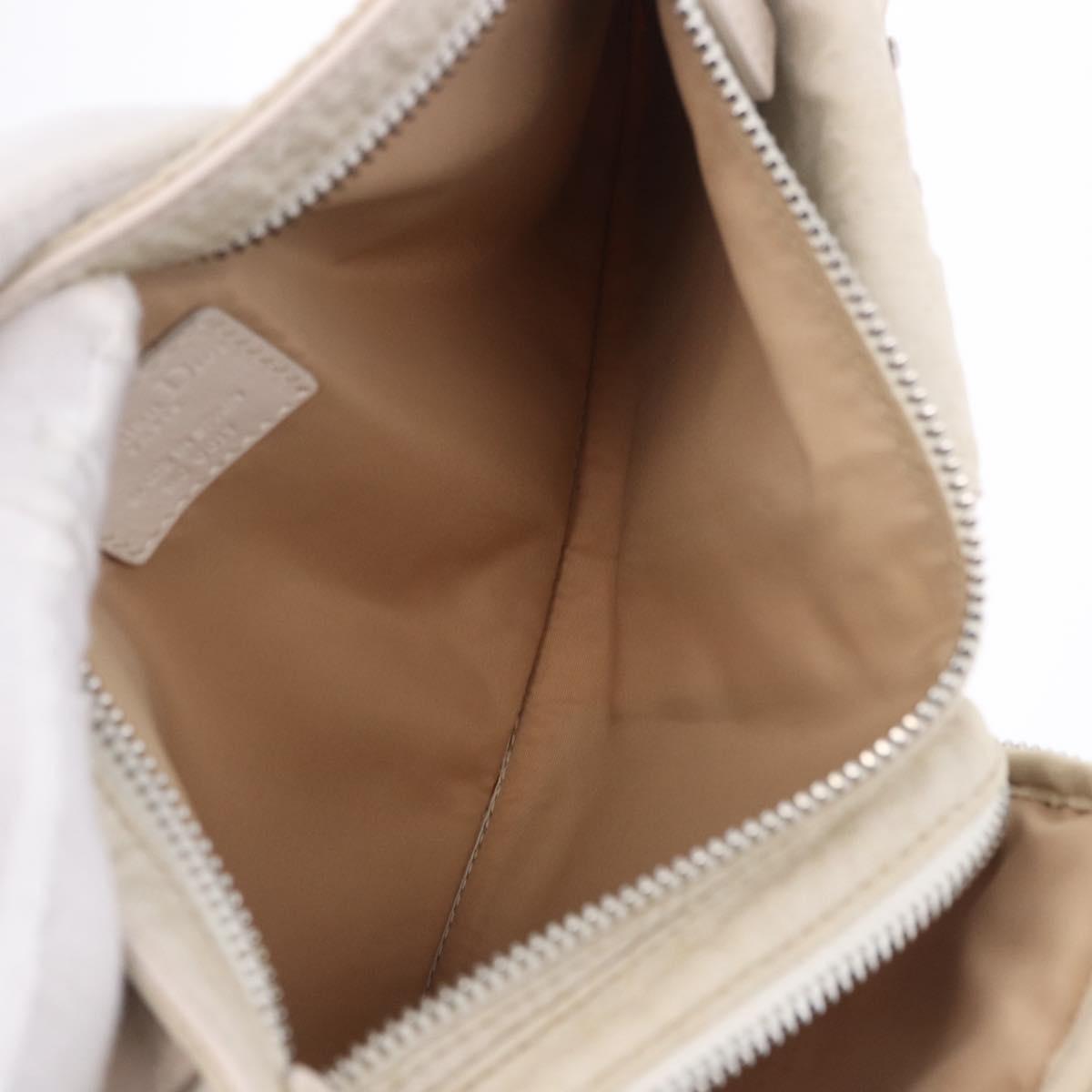 Christian Dior Trotter Canvas Waist bag Nylon White Silver Auth ka5837A