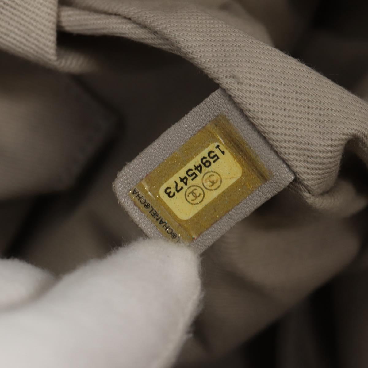 CHANEL Chain Shoulder Bag Coated Canvas Black Silver CC Auth ka583V