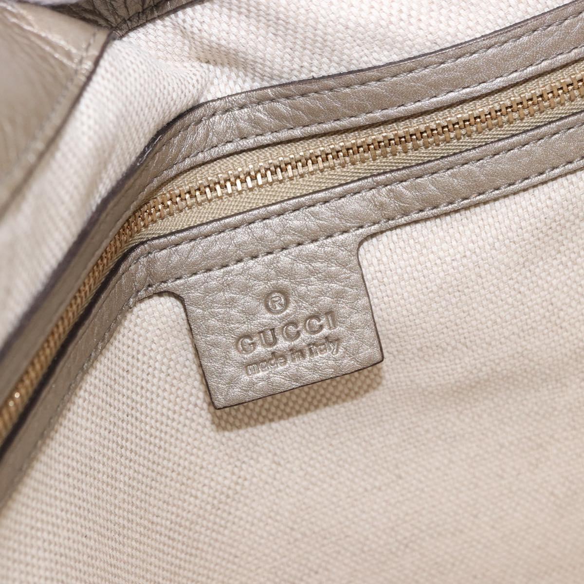 GUCCI Soho Shoulder Bag Leather Beige Gold 308361 Auth ka5848V