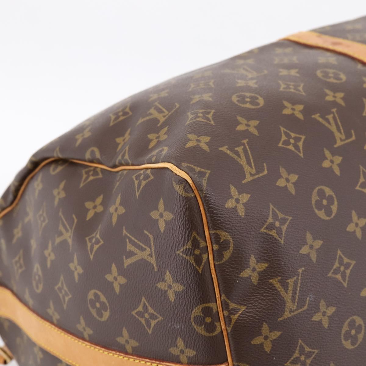 LOUIS VUITTON Monogram Keepall Bandouliere 55 Boston Bag M41414 LV Auth ka5849
