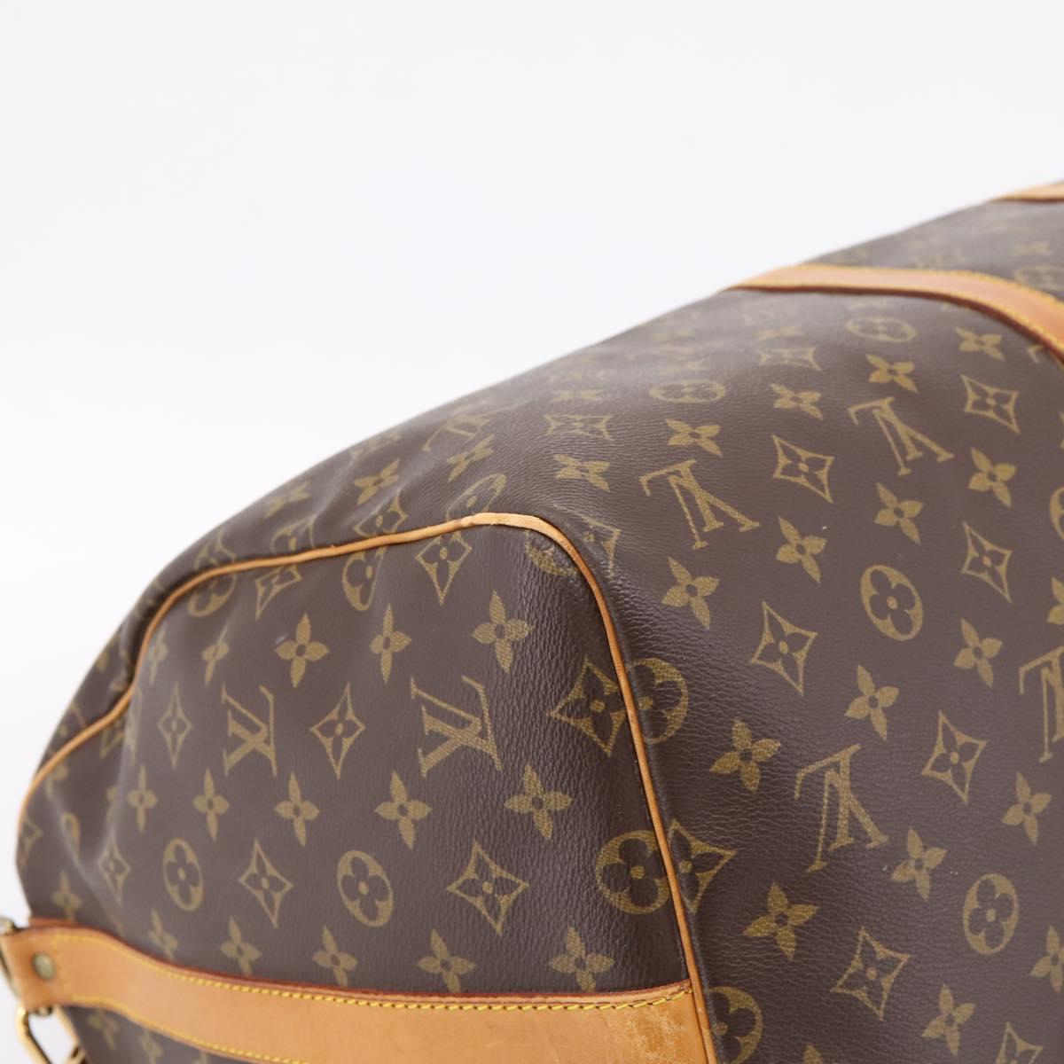 LOUIS VUITTON Monogram Keepall Bandouliere 55 Boston Bag M41414 LV Auth ka5849
