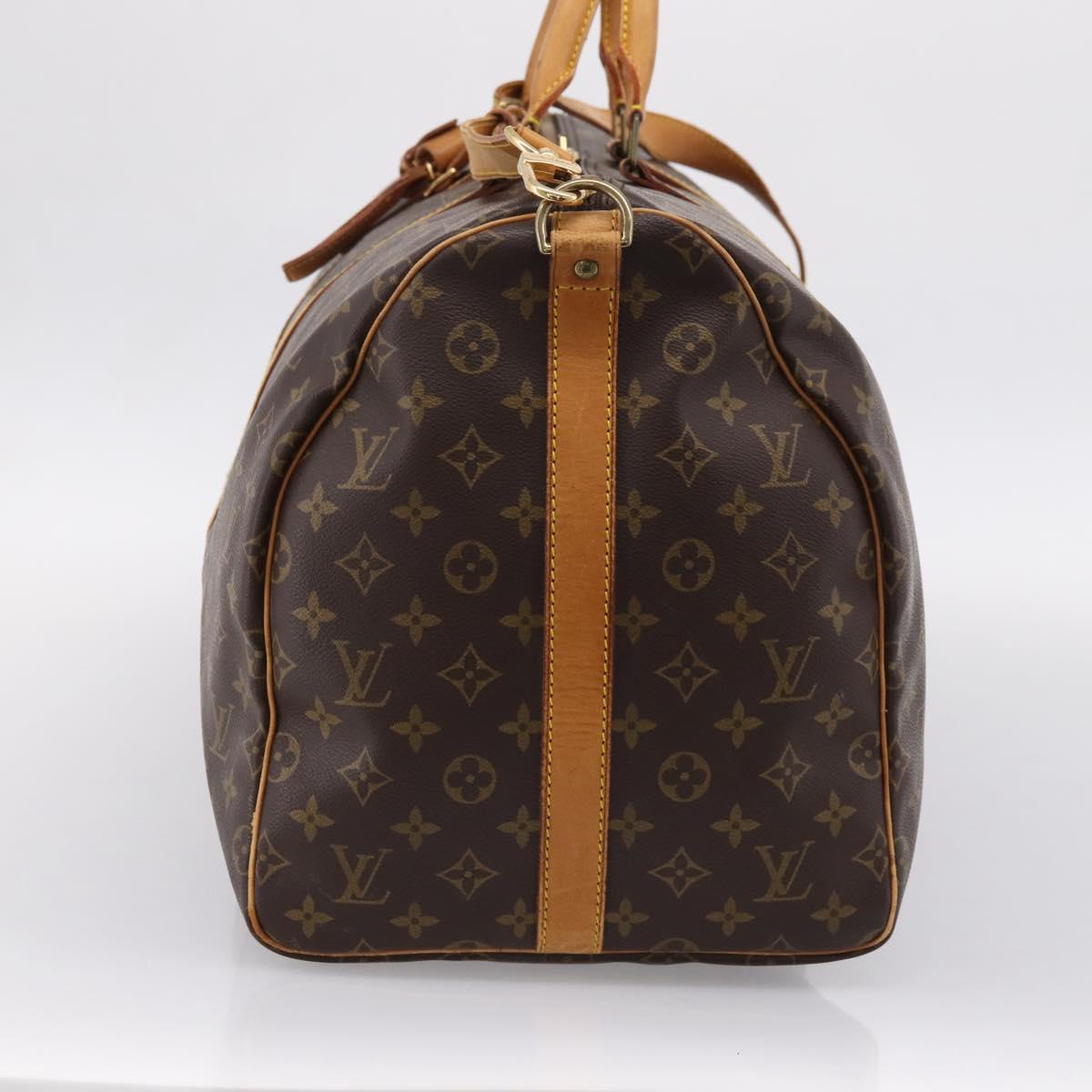 LOUIS VUITTON Monogram Keepall Bandouliere 55 Boston Bag M41414 LV Auth ka5849
