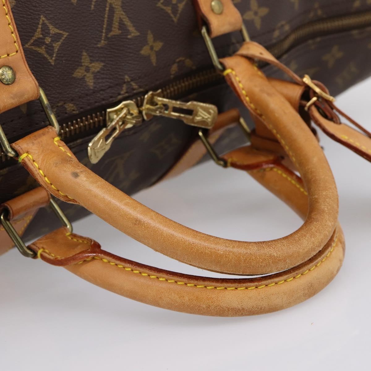 LOUIS VUITTON Monogram Keepall Bandouliere 55 Boston Bag M41414 LV Auth ka5849