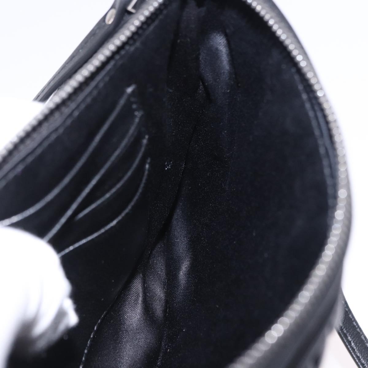 Miu Miu Matelasse Shoulder Bag Leather Black Silver Auth ka5870SAM