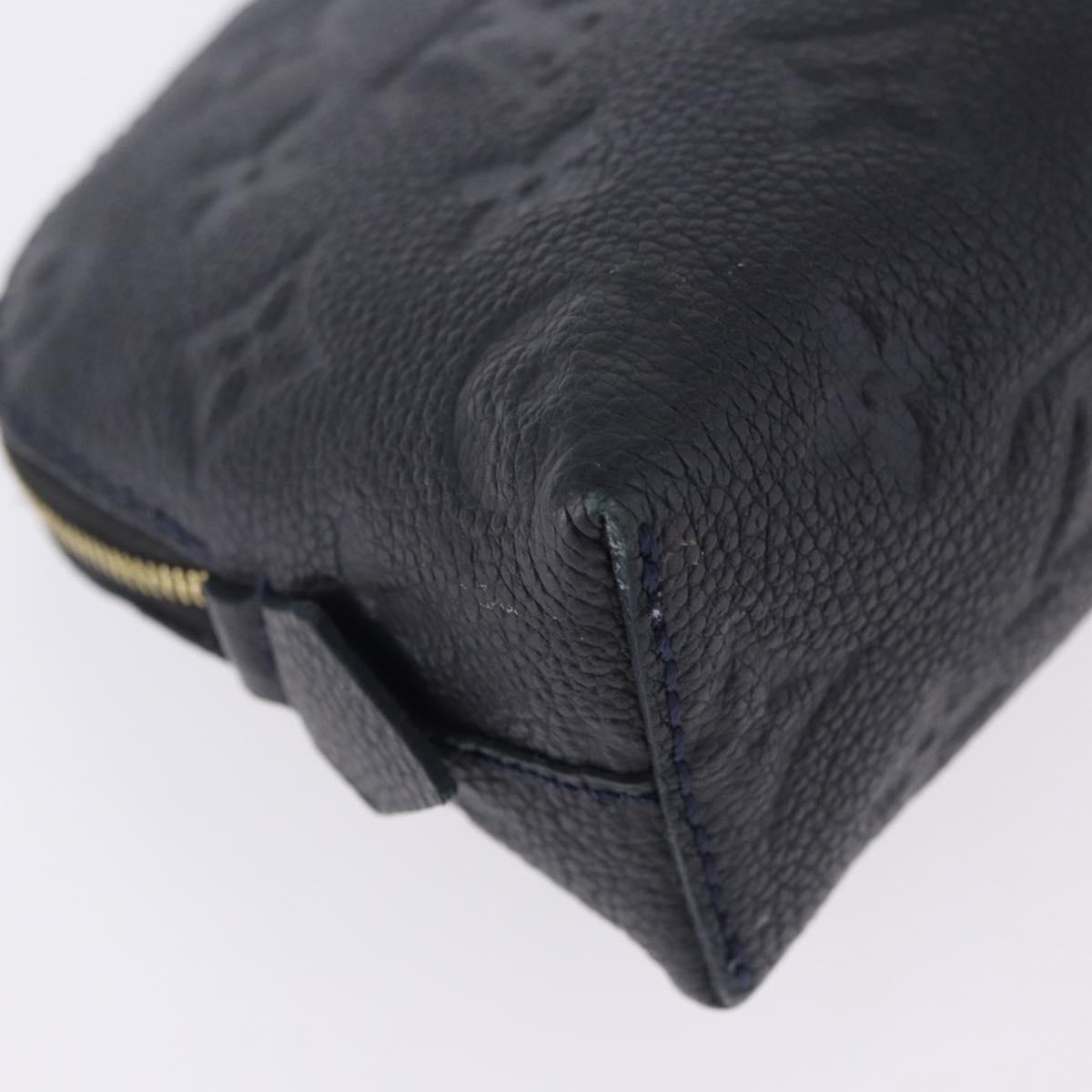 LOUIS VUITTON Monogram Empreinte Pochette Cosmetic PM Navy M69413 LV Auth ka5873