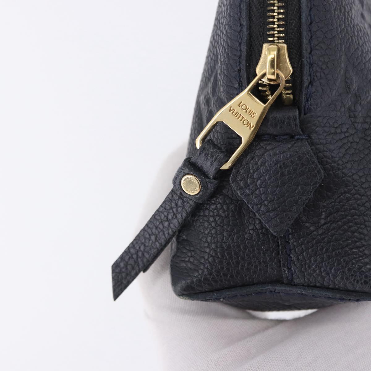 LOUIS VUITTON Monogram Empreinte Pochette Cosmetic PM Navy M69413 LV Auth ka5873