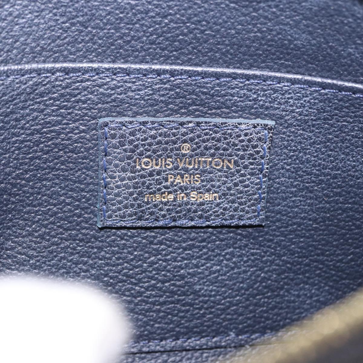 LOUIS VUITTON Monogram Empreinte Pochette Cosmetic PM Navy M69413 LV Auth ka5873