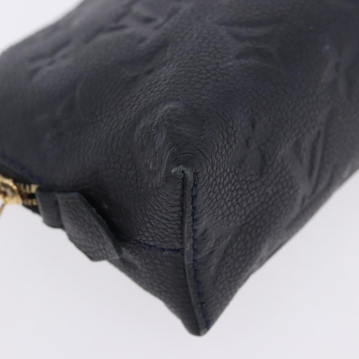 LOUIS VUITTON Monogram Empreinte Pochette Cosmetic PM Navy M69413 LV Auth ka5873