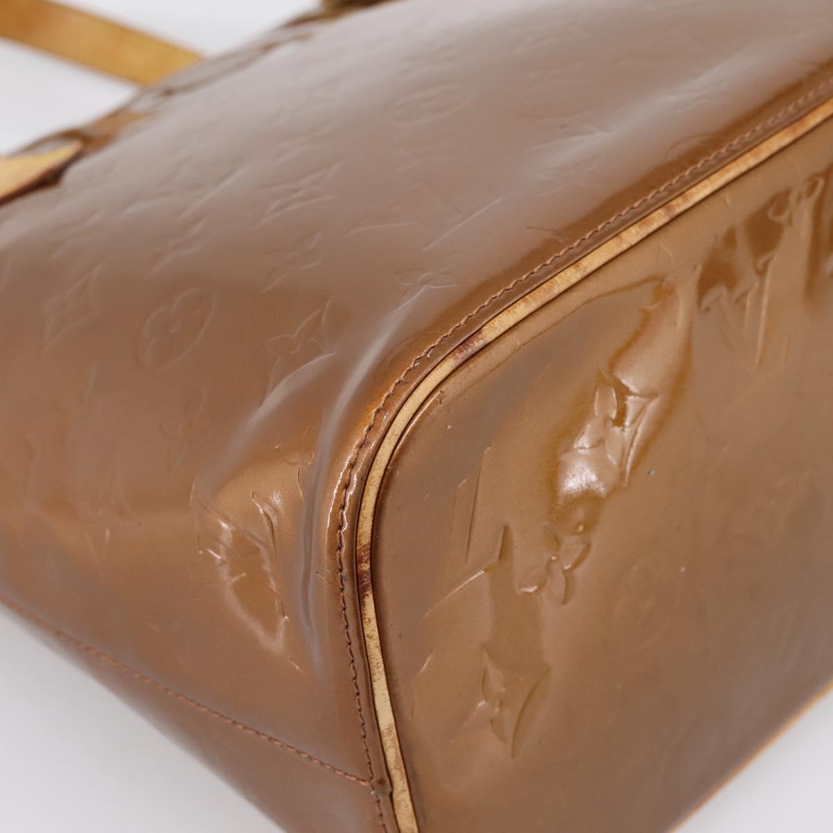 LOUIS VUITTON Monogram Vernis Houston Hand Bag Bronze M91122 LV Auth ka5876