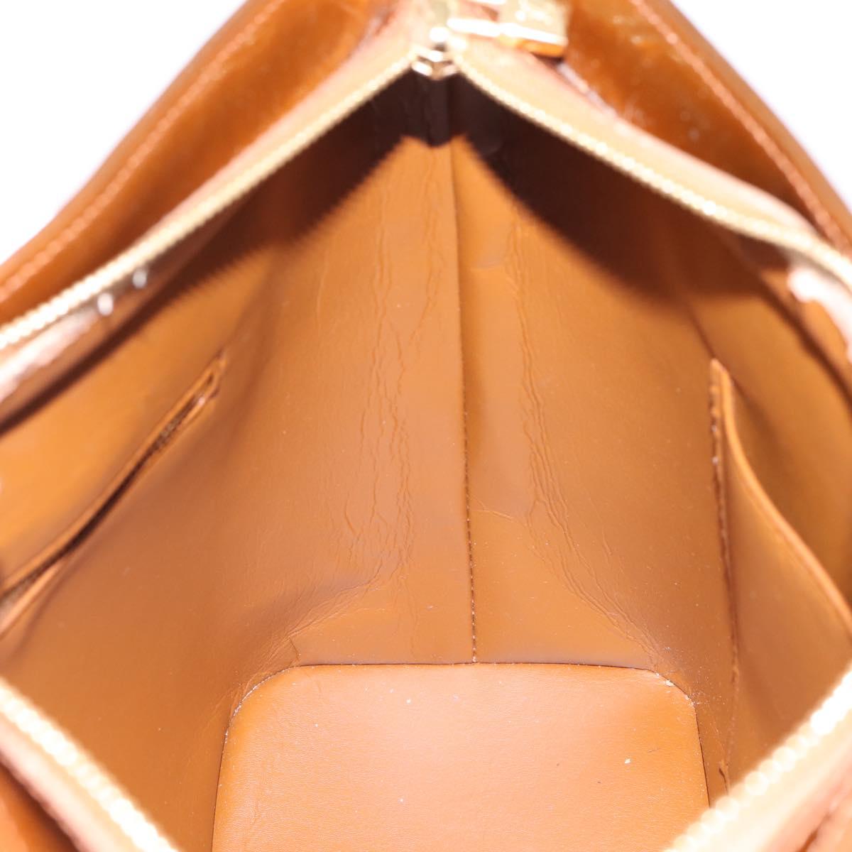 LOUIS VUITTON Monogram Vernis Houston Hand Bag Bronze M91122 LV Auth ka5876