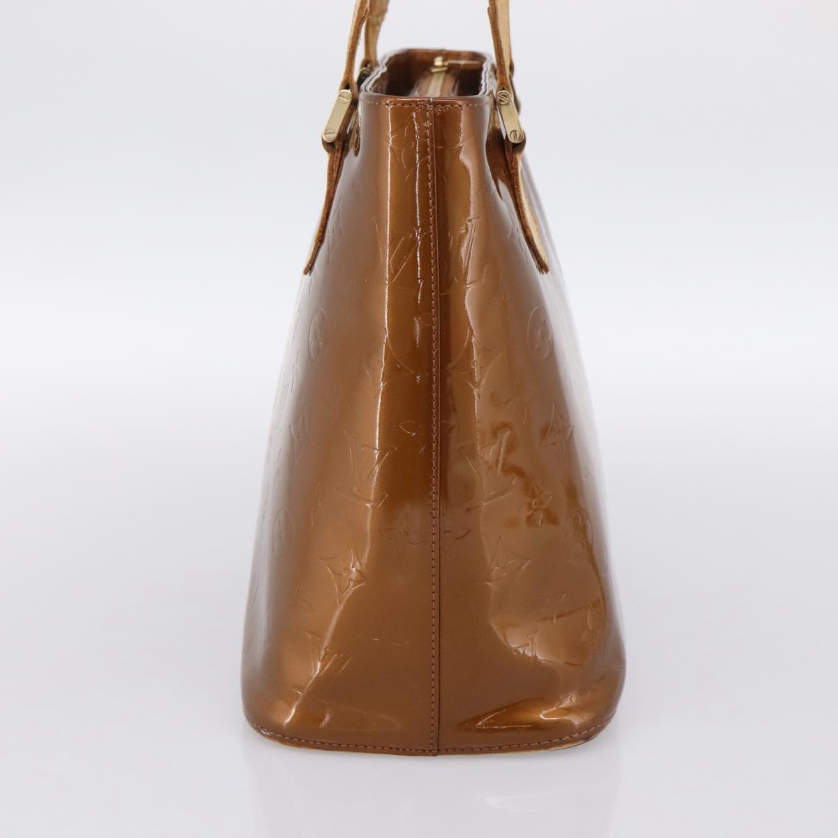LOUIS VUITTON Monogram Vernis Houston Hand Bag Bronze M91122 LV Auth ka5876