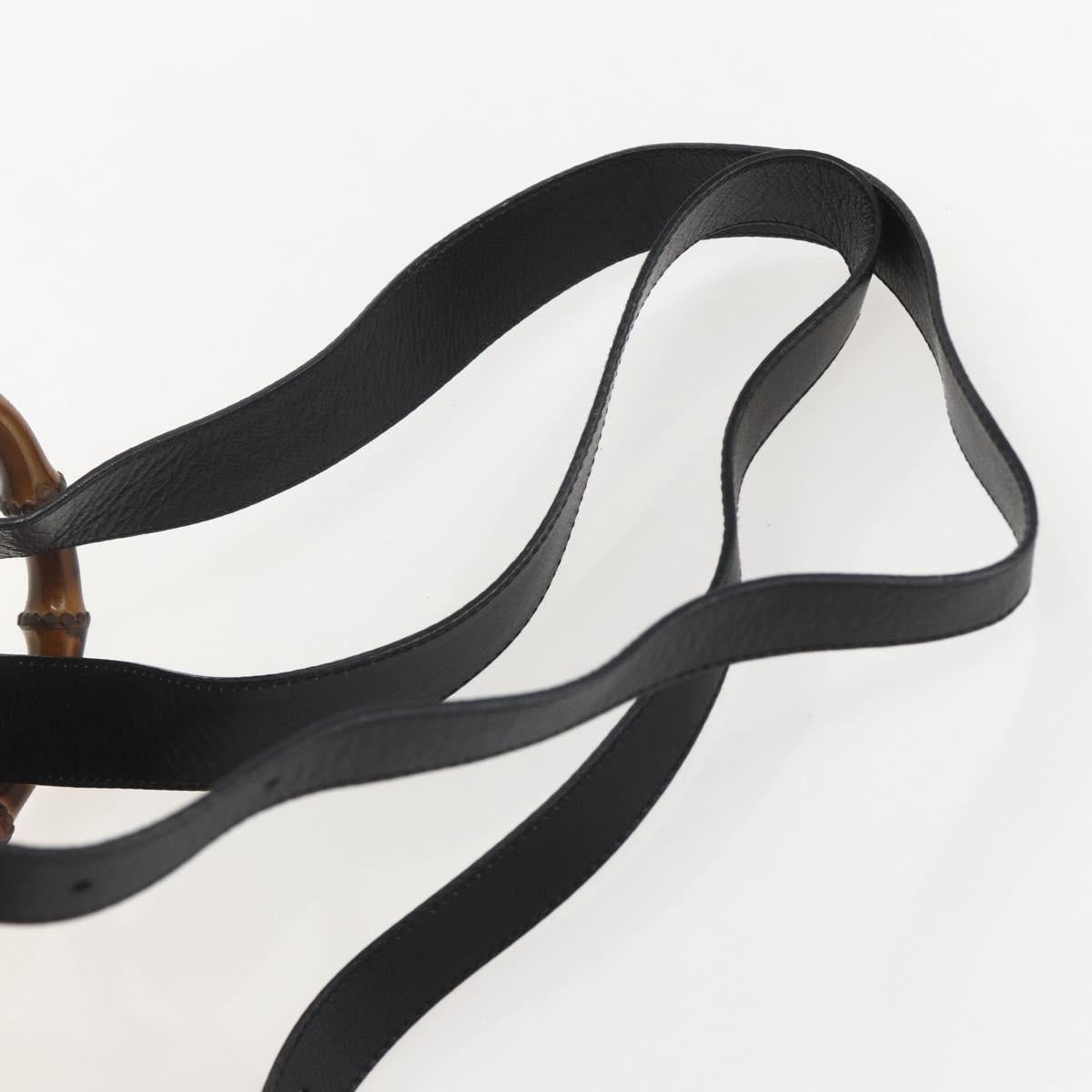 GUCCI Bamboo Backpack Leather Black Gold 003 2058 0016 Auth ka588