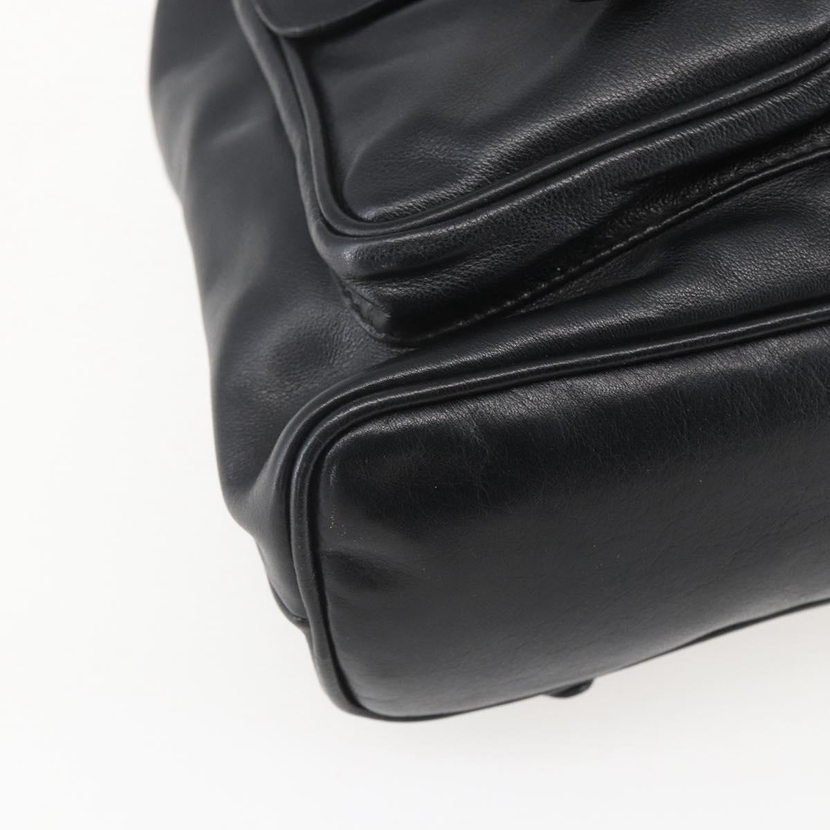 GUCCI Bamboo Backpack Leather Black Gold 003 2058 0016 Auth ka588