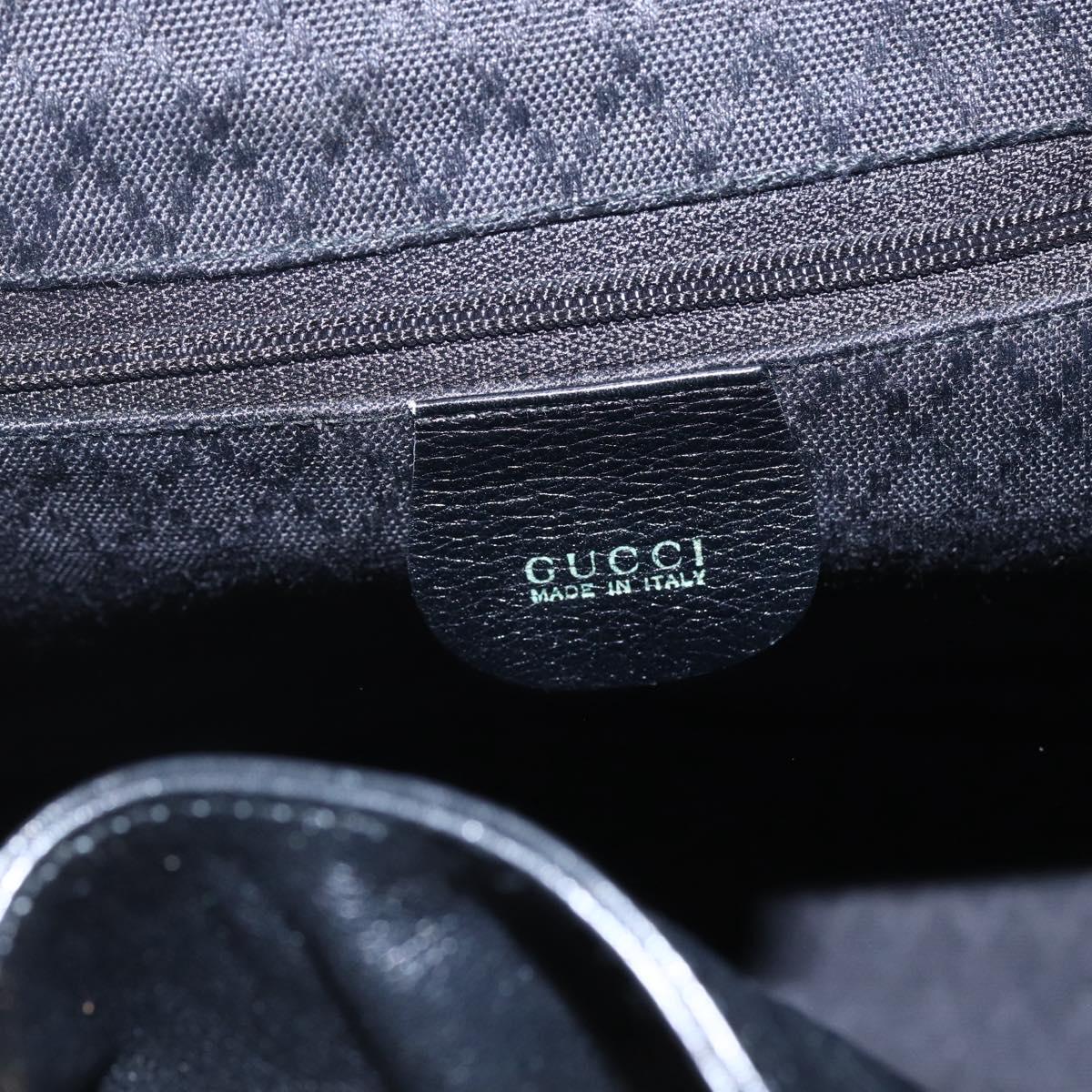 GUCCI Bamboo Backpack Leather Black Gold 003 2058 0016 Auth ka588