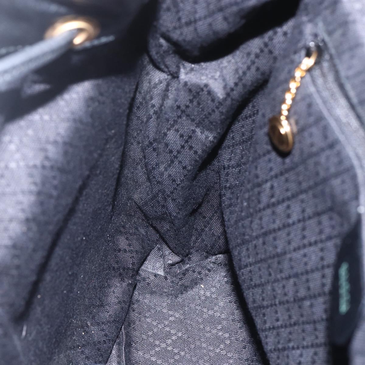 GUCCI Bamboo Backpack Leather Black Gold 003 2058 0016 Auth ka588