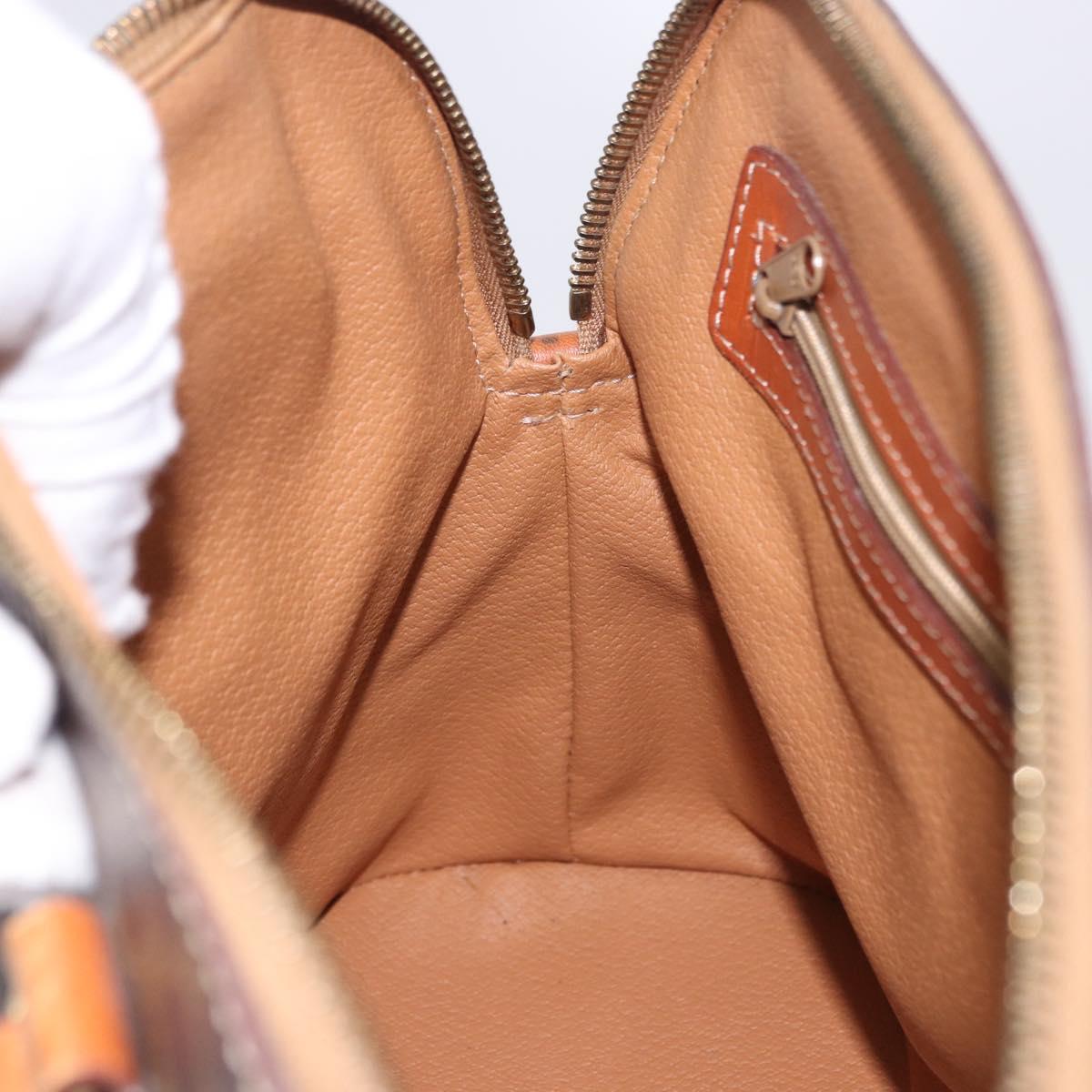 CELINE Macadam Canvas Hand Bag PVC Leather Brown Gold Auth ka5884