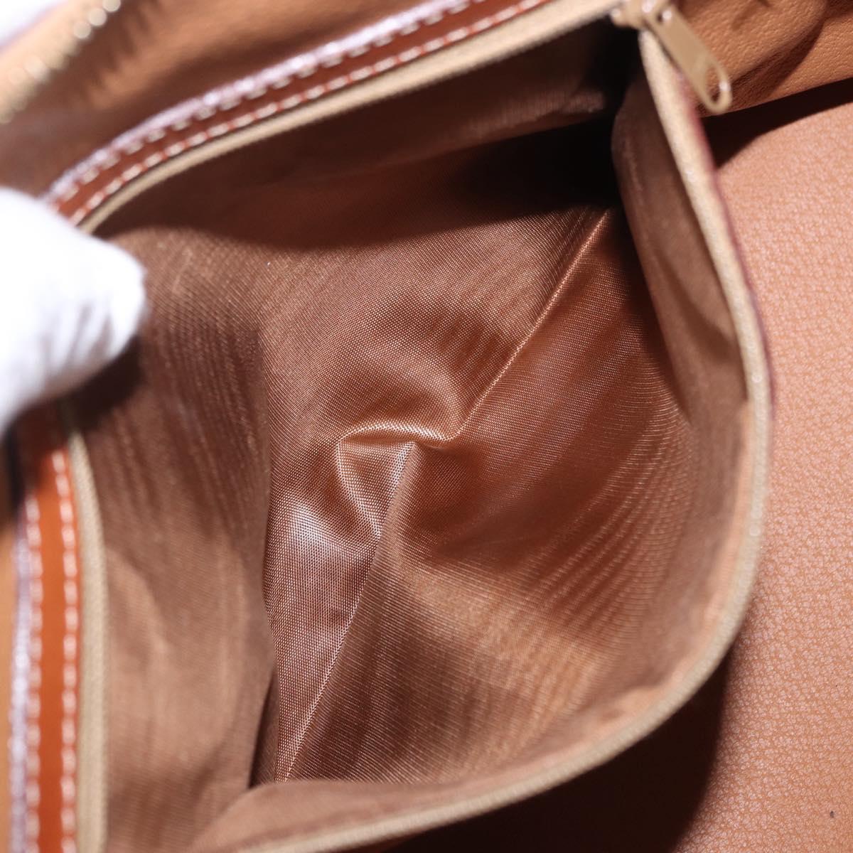 CELINE Macadam Canvas Hand Bag PVC Leather Brown Gold Auth ka5884