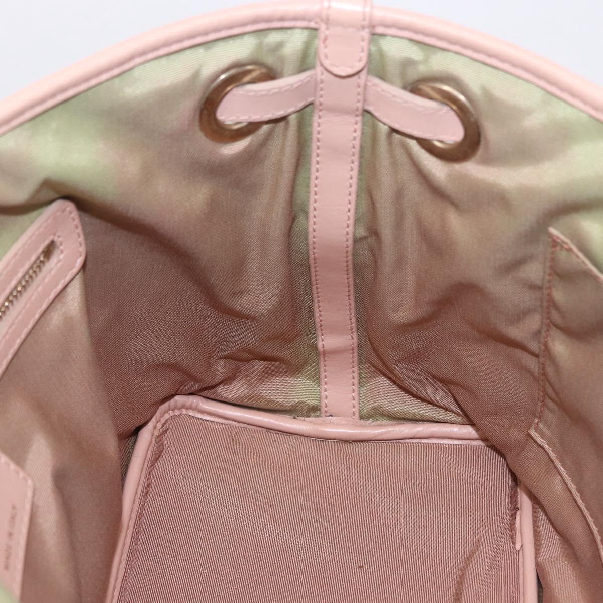 Christian Dior Canage Hand Bag Coated Canvas Pink Gold Auth ka5885