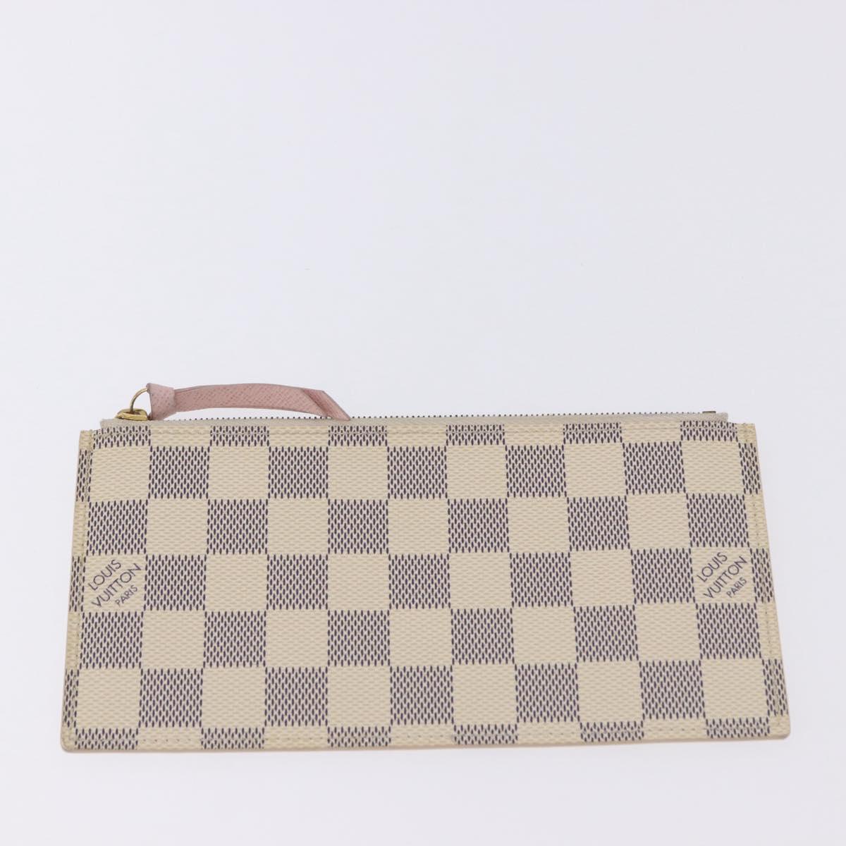 LOUIS VUITTON Damier Azur Pochette Felicie Chain Wallet N63106 LV Auth ka5889A
