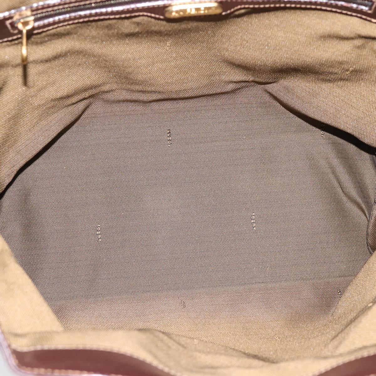 FENDI Zucca Canvas Hand Bag Black Brown Auth ka5892