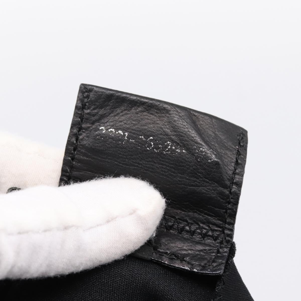 FENDI Hand Bag Cotton jersey Black Silver Auth ka5894