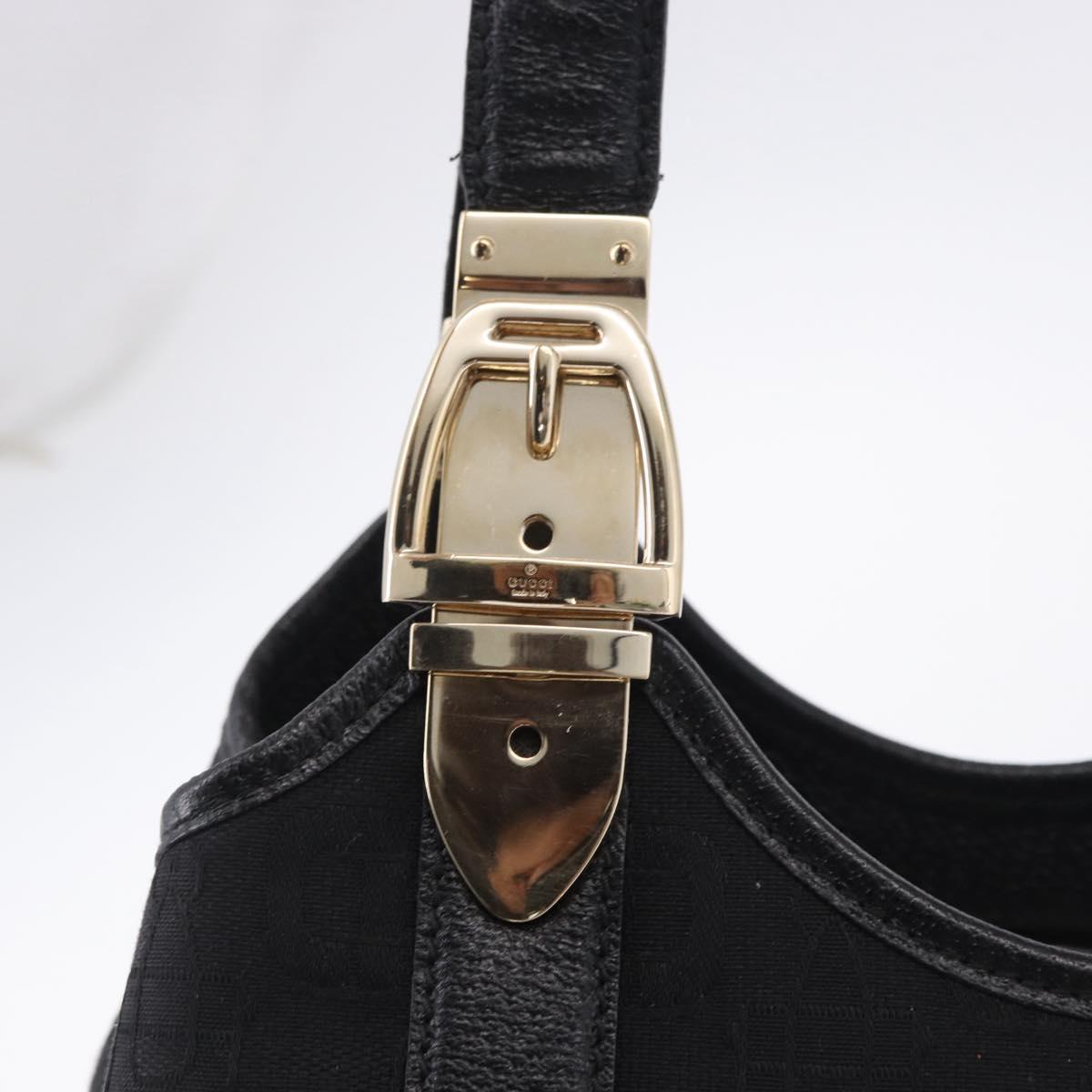 GUCCI Hand Bag Canvas Black Gold 145761 Auth ka5897V