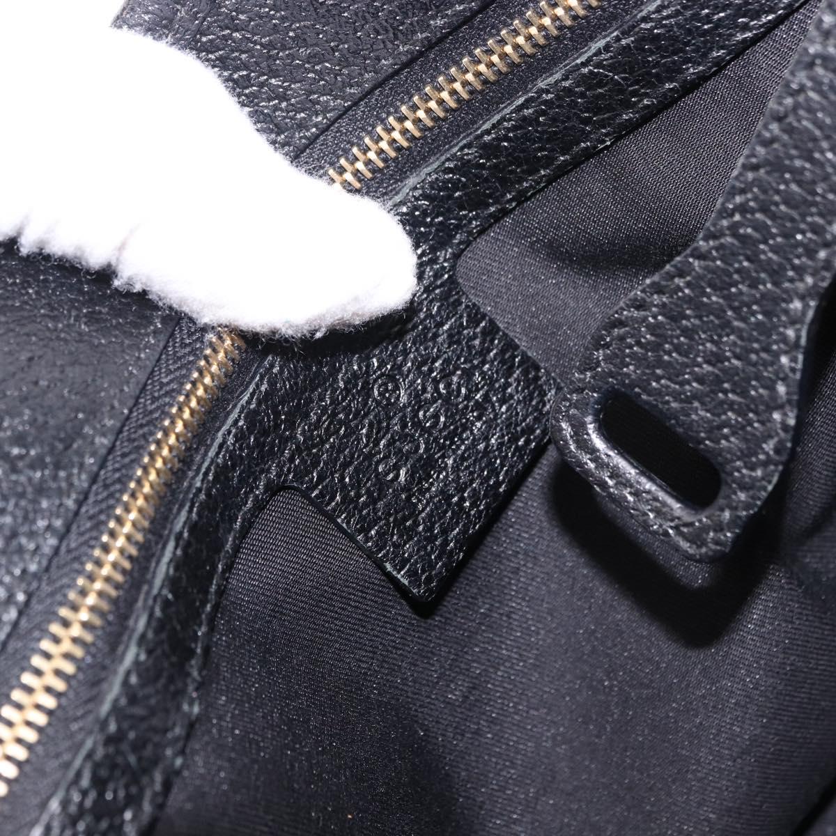 GUCCI Hand Bag Canvas Black Gold 145761 Auth ka5897V
