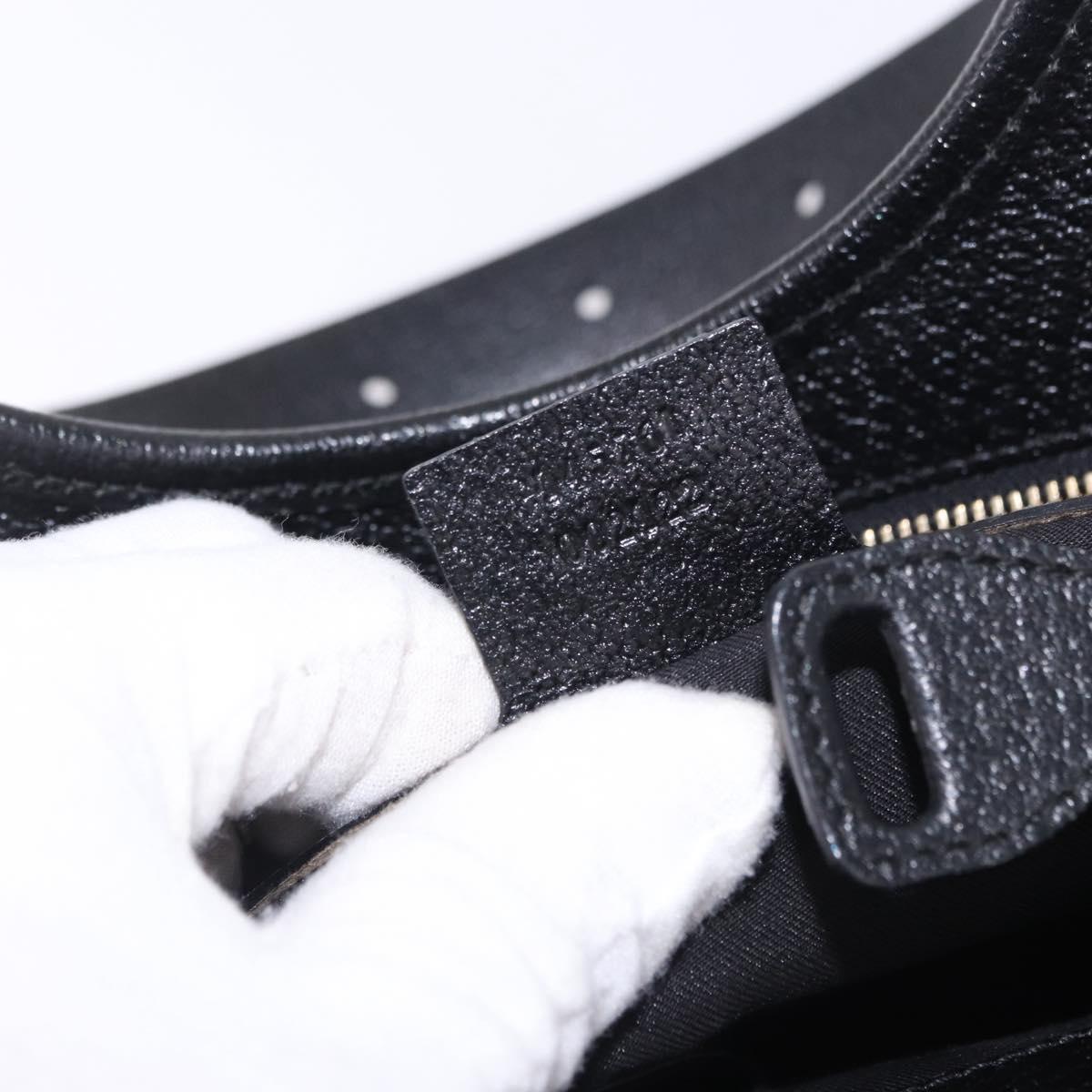 GUCCI Hand Bag Canvas Black Gold 145761 Auth ka5897V