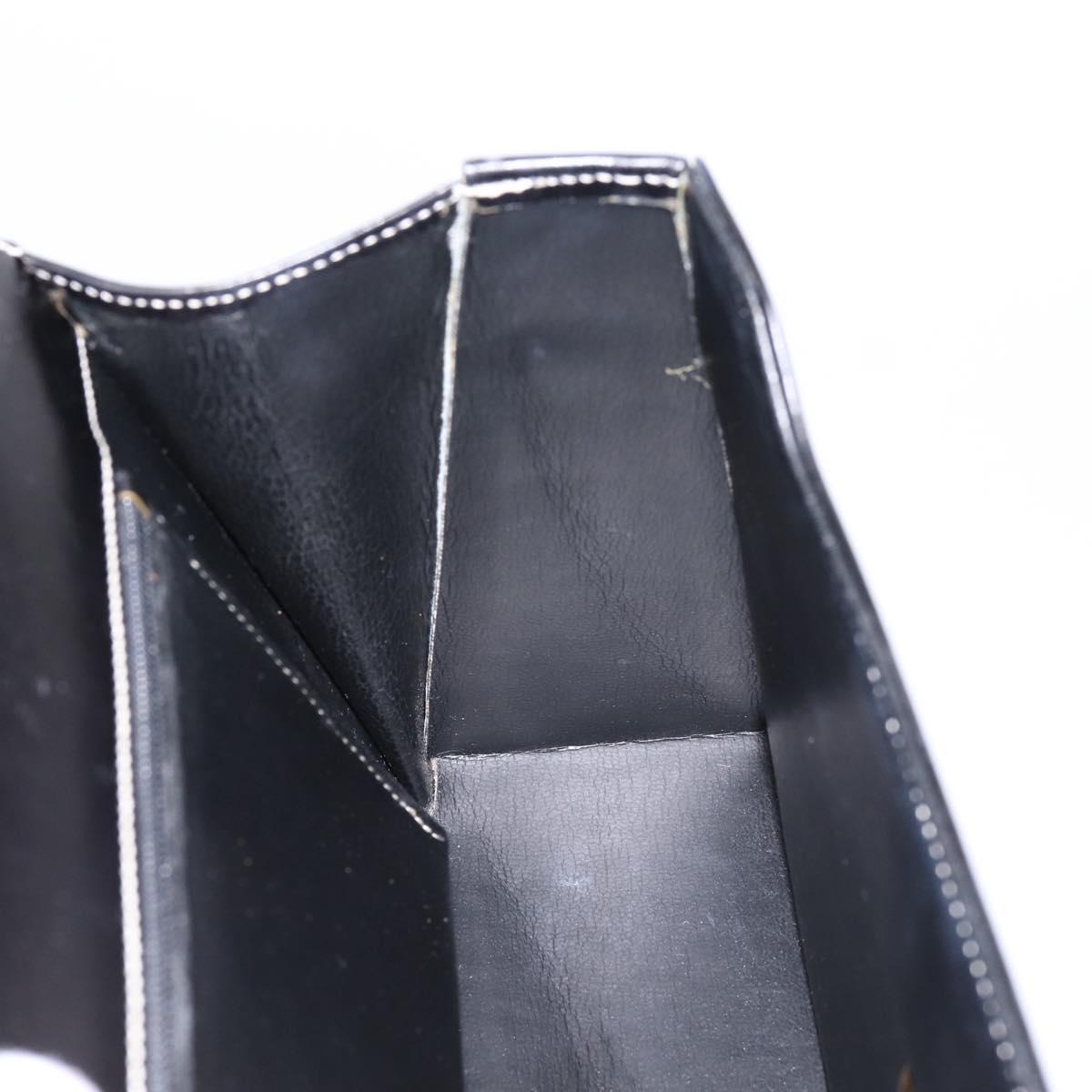 Christian Dior Shoulder Bag Leather Black Gold Auth ka5898