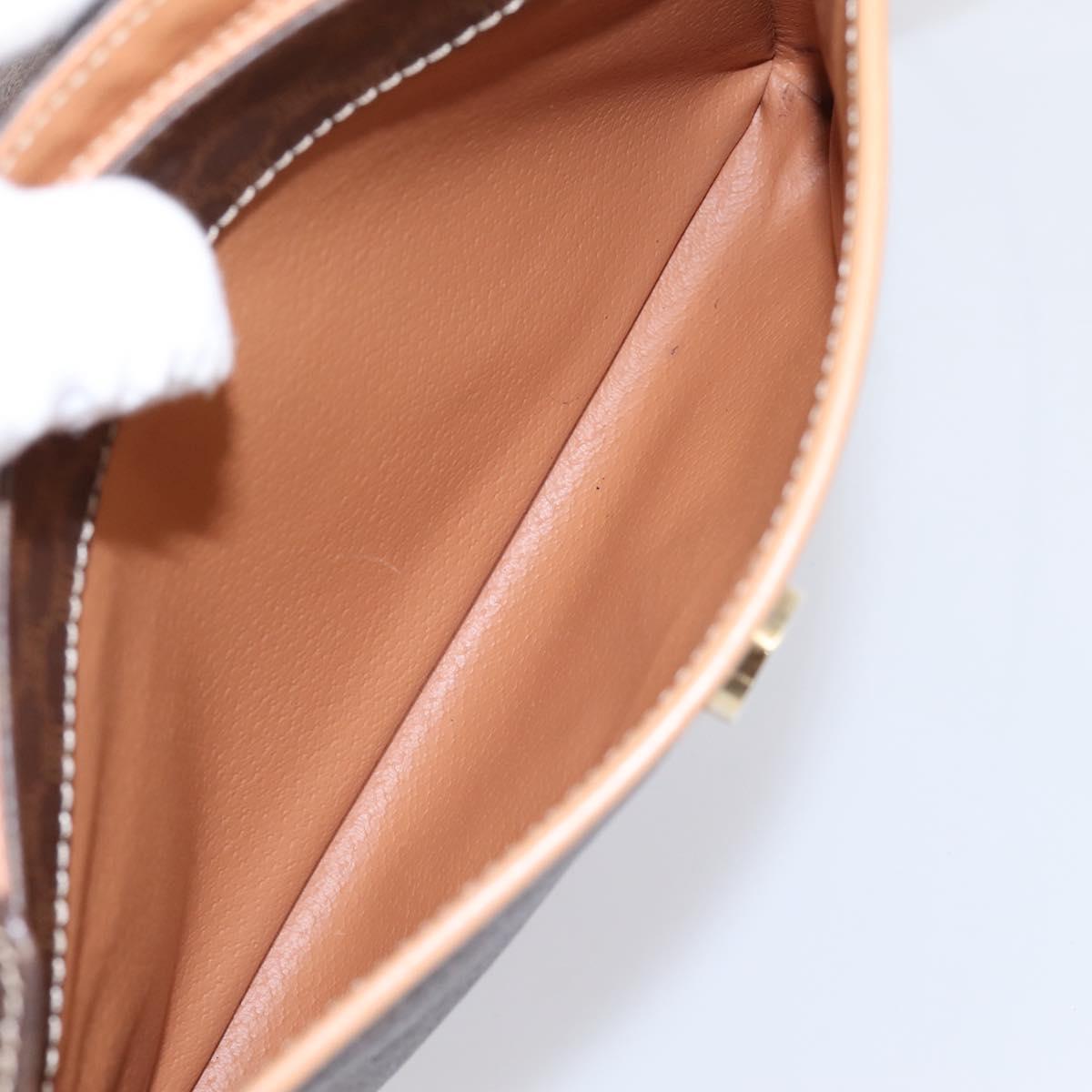 CELINE Macadam Canvas Shoulder Bag PVC Leather Brown Gold Auth ka5899