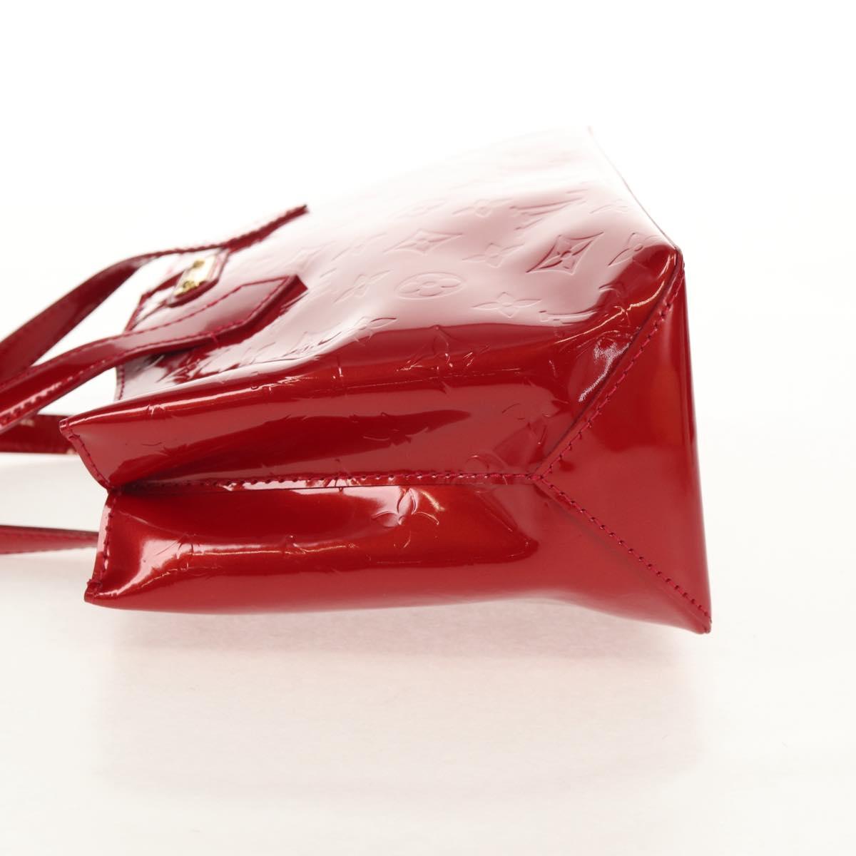 LOUIS VUITTON Vernis Wilshire PM Hand Bag Pomme D'amour M93642 LV Auth ka589V