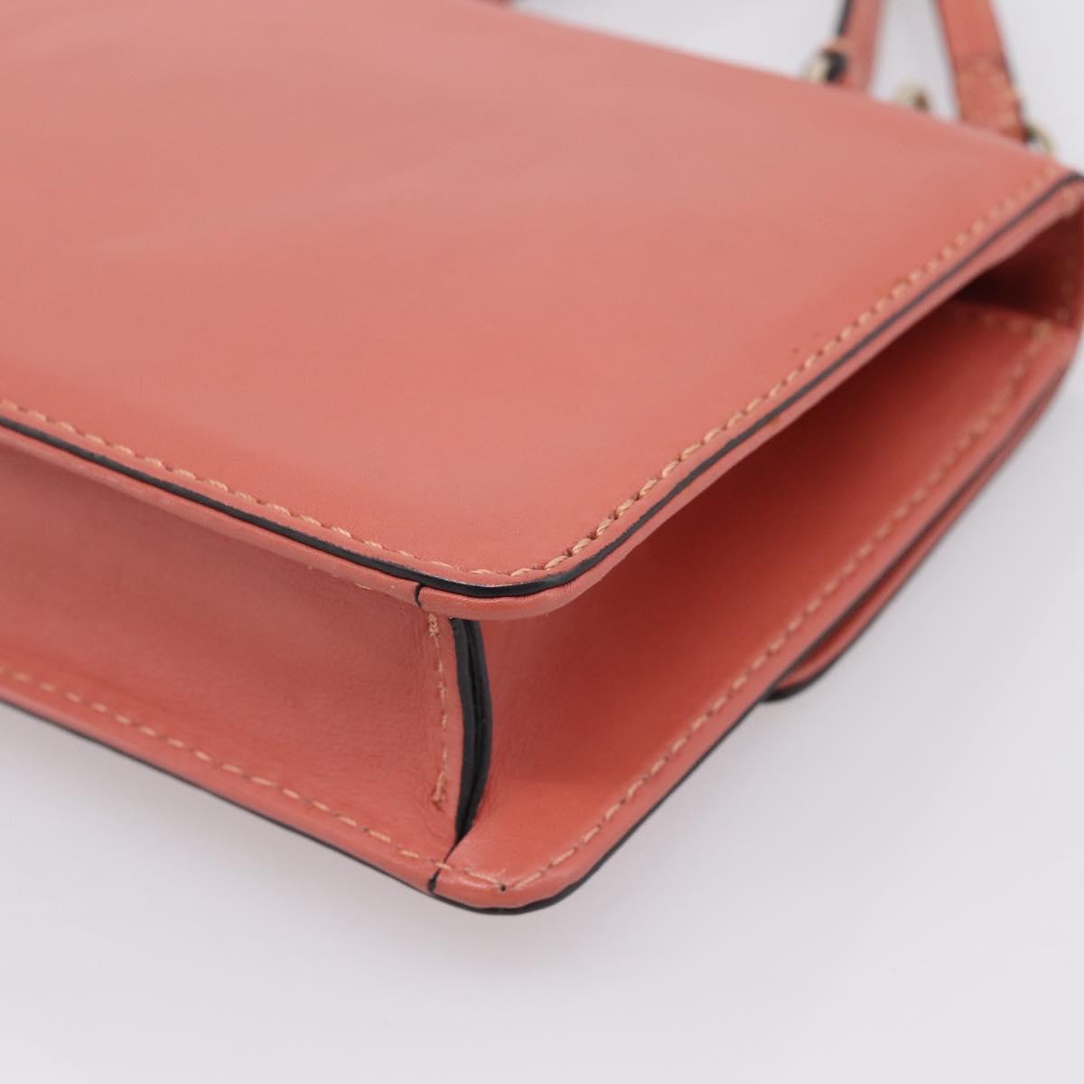 VALENTINO Hand Bag Leather 2way Pink Gold Auth ka5900A