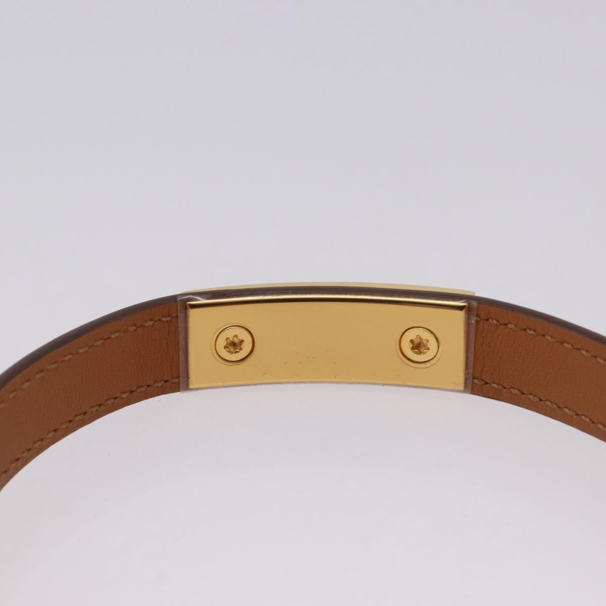 HERMES Rival Double Tour Bracelet Leather Red Gold Auth ka5905M