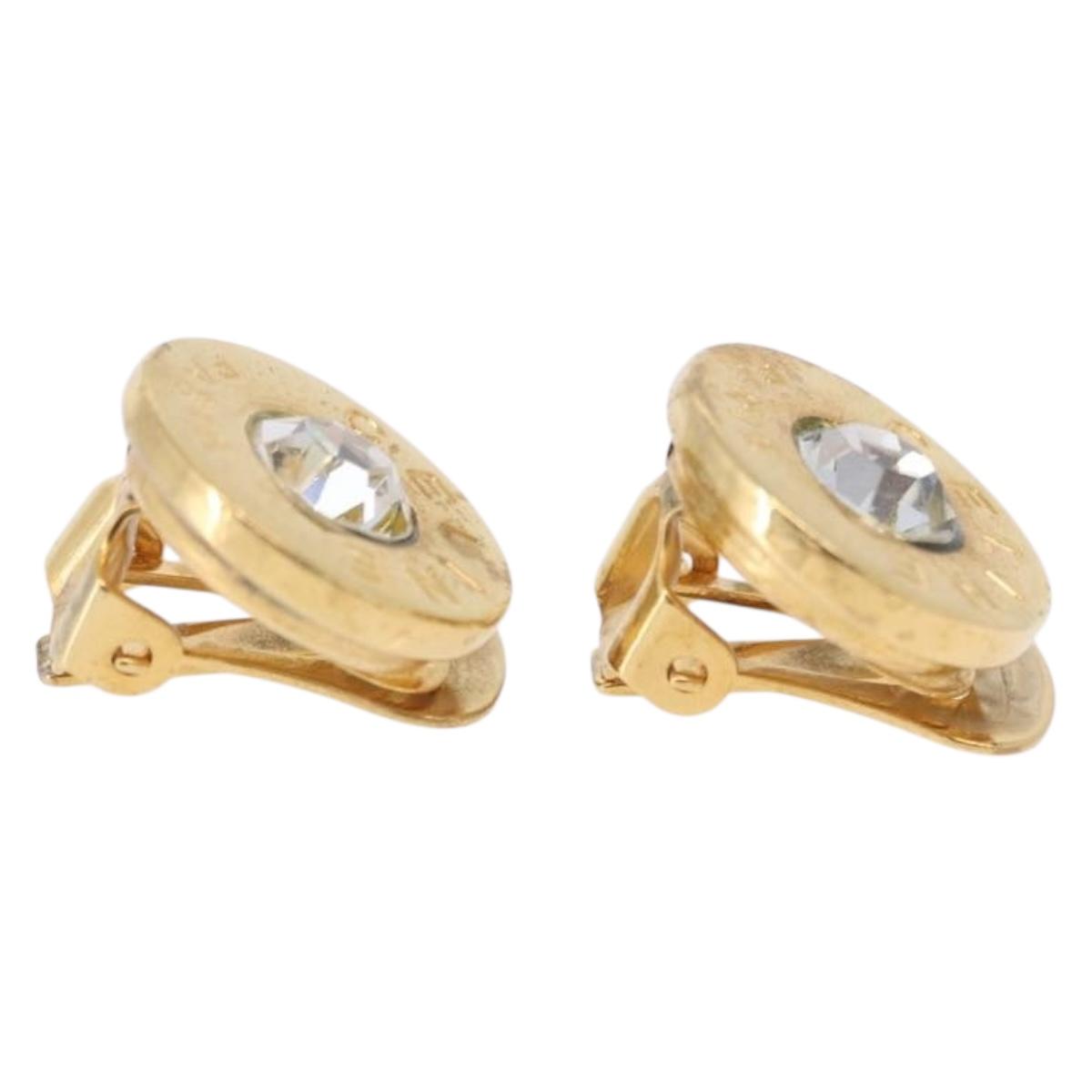 CELINE Earring metal Gold Auth ka5908