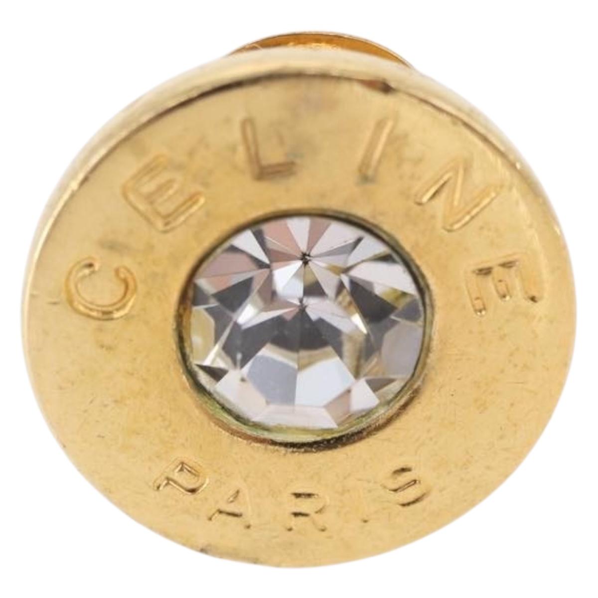 CELINE Earring metal Gold Auth ka5908