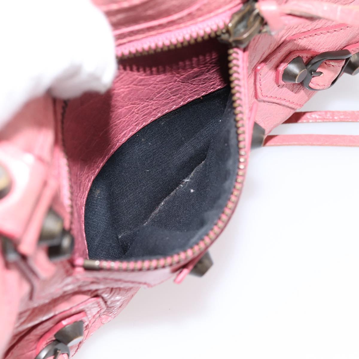 BALENCIAGA Classic Mini City Hand Bag Leather 2way Pink 300295 Auth ka5914V