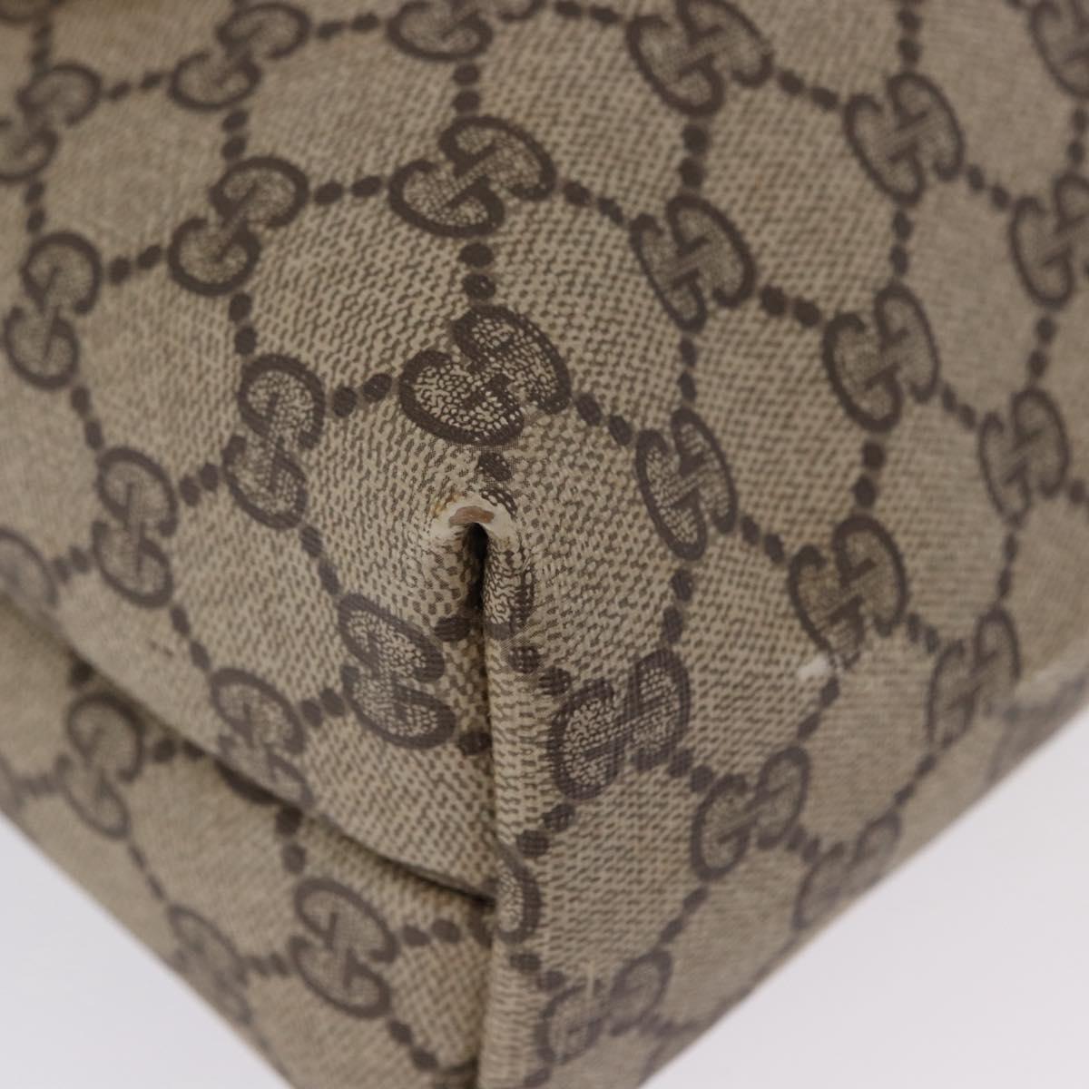 GUCCI GG Supreme Web Sherry Line Tote Bag PVC Beige Gold 39 02 003 Auth ka5917