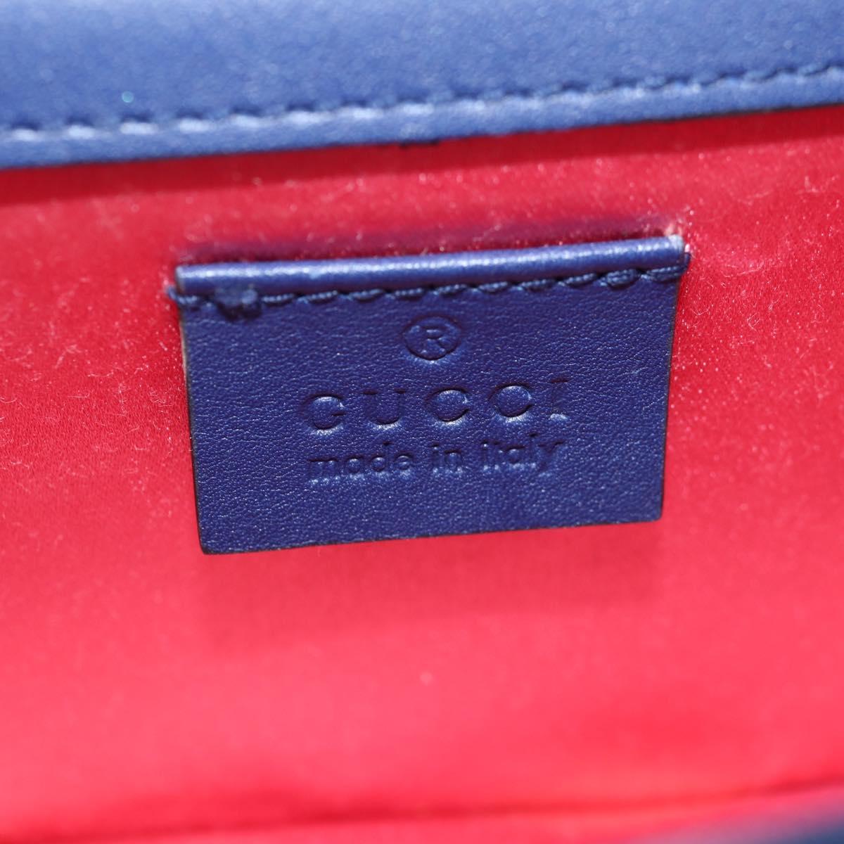 GUCCI Shoulder Bag Velor Blue Gold 544242 Auth ka591V