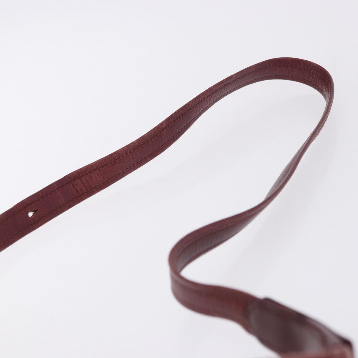 CARTIER Must Line Shoulder Bag Leather Bordeaux Gold Auth ka5921