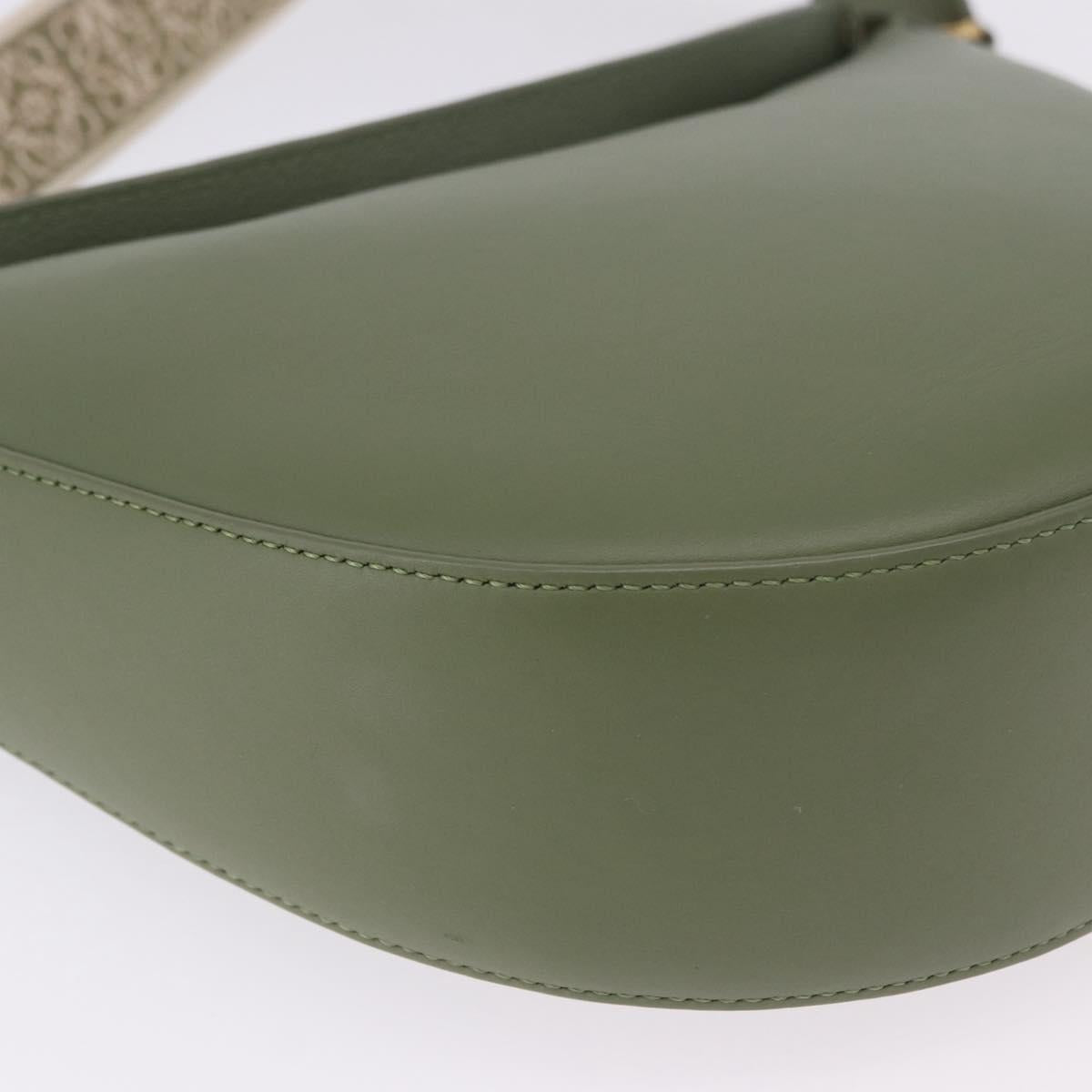 LOEWE Luna Small Shoulder Bag Leather Green Gold Auth ka5922M