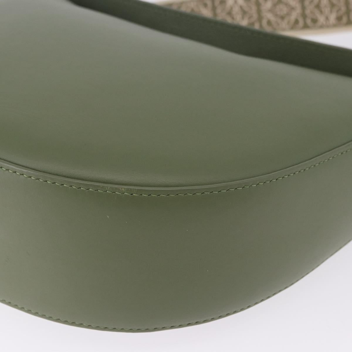 LOEWE Luna Small Shoulder Bag Leather Green Gold Auth ka5922M
