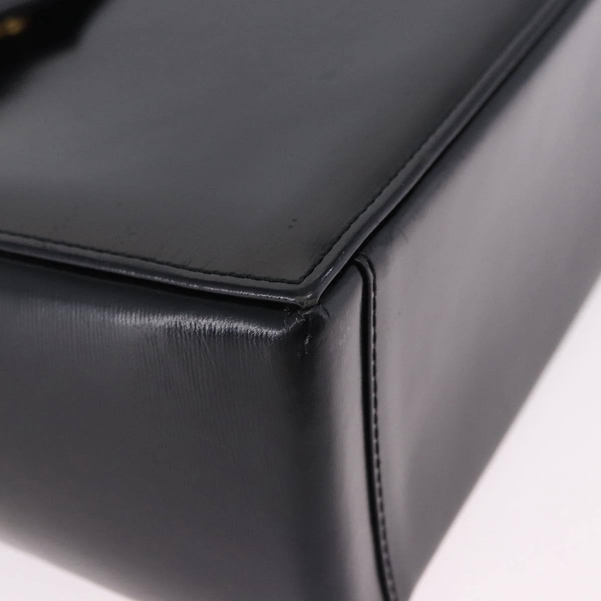 SAINT LAURENT Shoulder Bag Leather Black Gold Auth ka5928