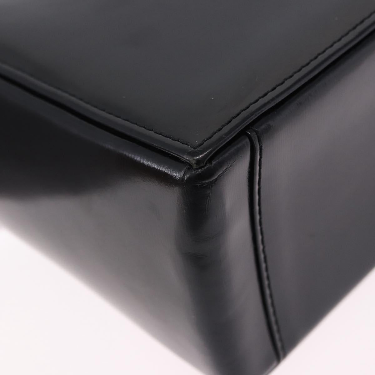 SAINT LAURENT Shoulder Bag Leather Black Gold Auth ka5928