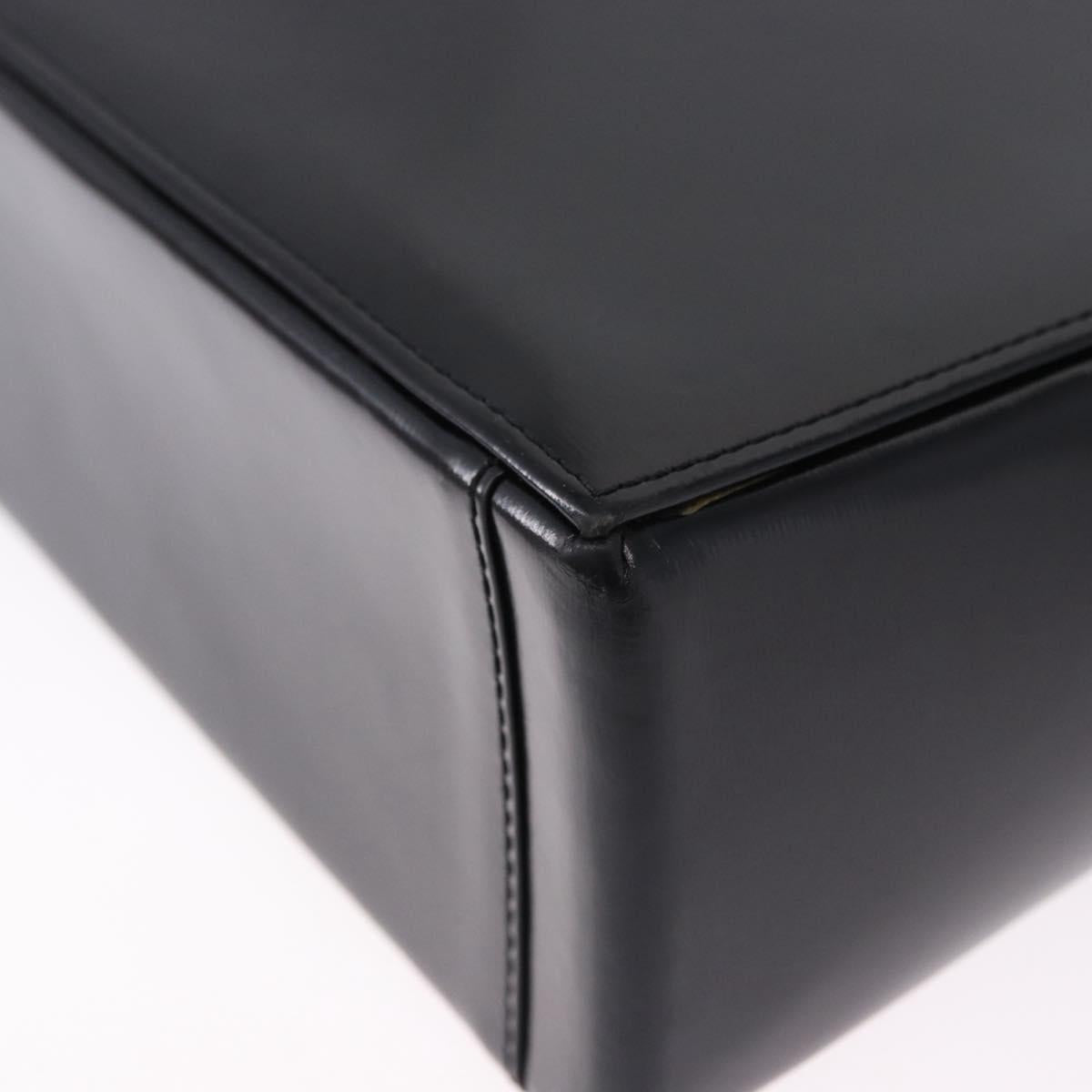 SAINT LAURENT Shoulder Bag Leather Black Gold Auth ka5928
