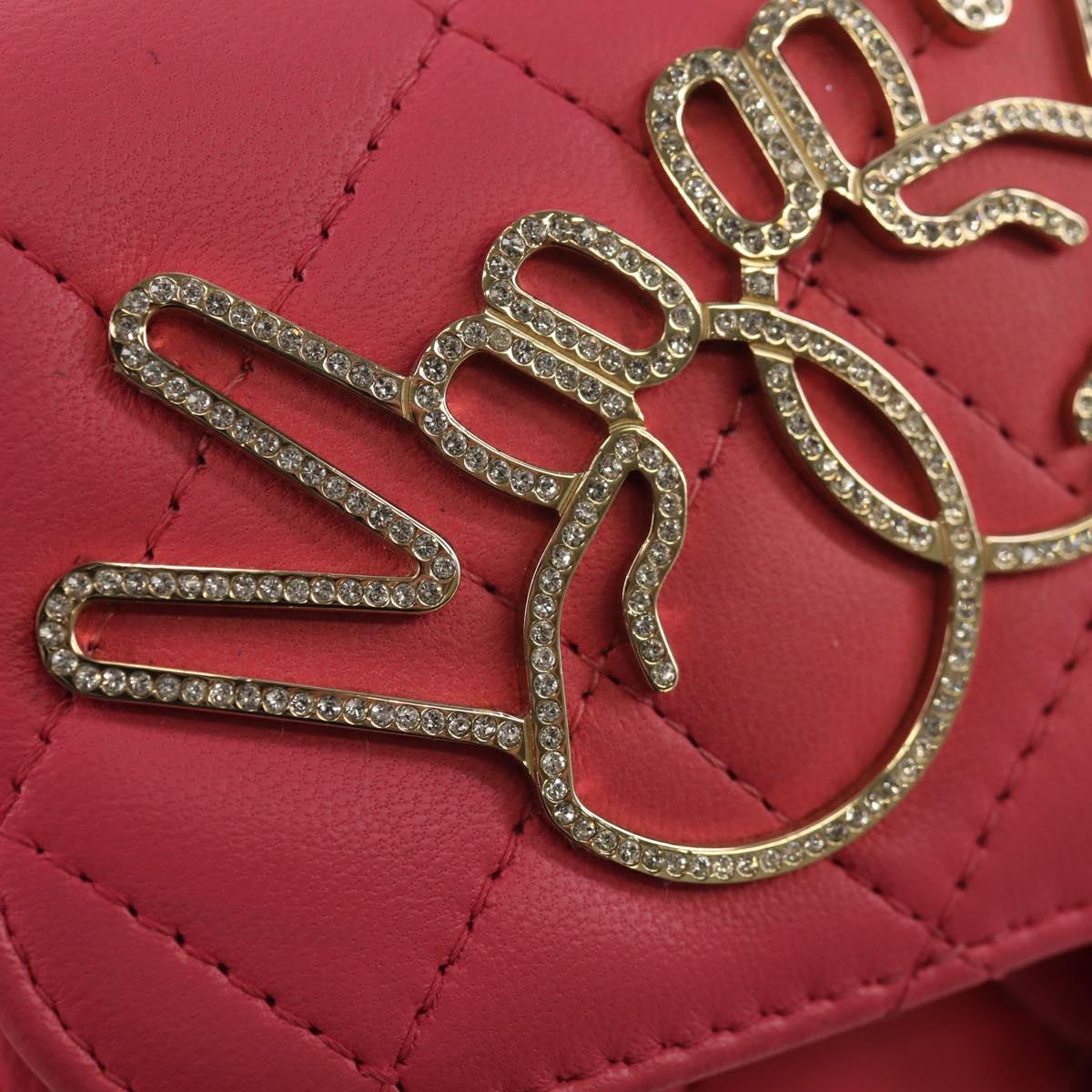 CHANEL Matelasse Chain Shoulder Bag Lamb Skin Pink Gold CC Auth ka592SAM
