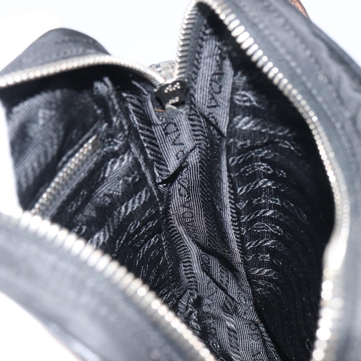 PRADA Shoulder Bag Nylon Black Silver Auth ka593