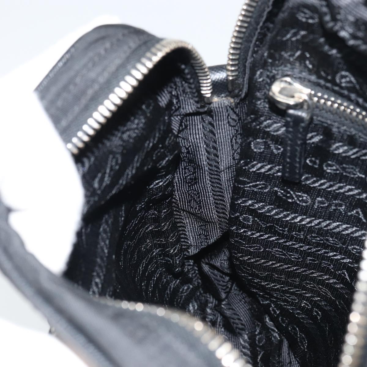 PRADA Shoulder Bag Nylon Black Silver Auth ka593